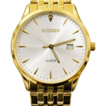 Citizen Gold Quartz Watch – Classic Stainless Steel Date Display