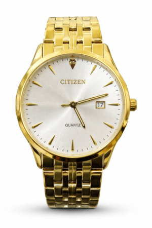 Citizen Gold Quartz Watch – Classic Stainless Steel Date Display