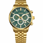 Citizen Gold-Tone Chronograph automatic Watch with Green Dial