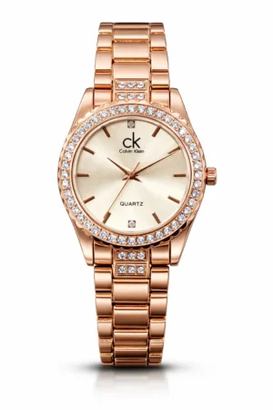 Calvin Klein Ladies Rose Gold Crystal Watch
