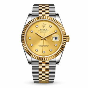 Rolex Oyster Perpetual Datejust Two-Tone Gold Dial Diamond Markers