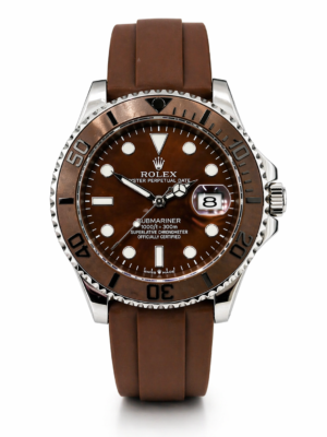Rolex Submariner Style Brown Dial Men’s Watch – Premium Leather Strap Analog Watch