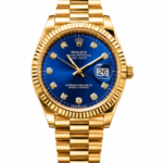 Rolex Oyster Perpetual Day-Date Gold Watch with Blue Dial