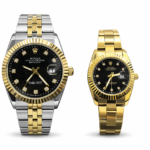 Luxury Datejust-Style Couple Watches – Two-Tone & Full Gold Diamond Dial
