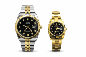 Luxury Datejust-Style Couple Watches – Two-Tone & Full Gold Diamond Dial