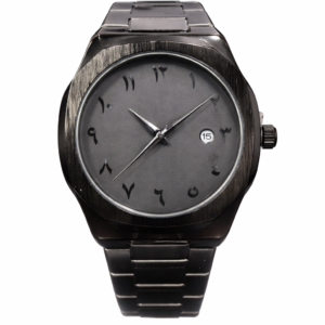 Minimalist Black Aura Arabic Dial Stainless Steel Watch