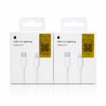 Apple USB-C to Lightning Cable 1 Meter retail packaging displayed on a white background for iPhone fast charging and data synchronization.